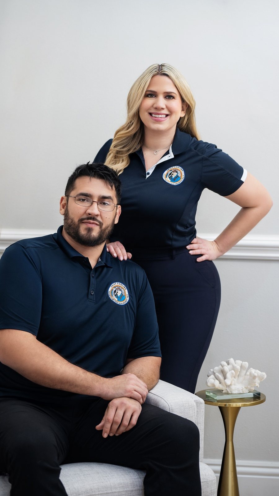 Alex Cejas, owner, and Ashley Joy, marketing manager, of Cejas Cooling & Construction